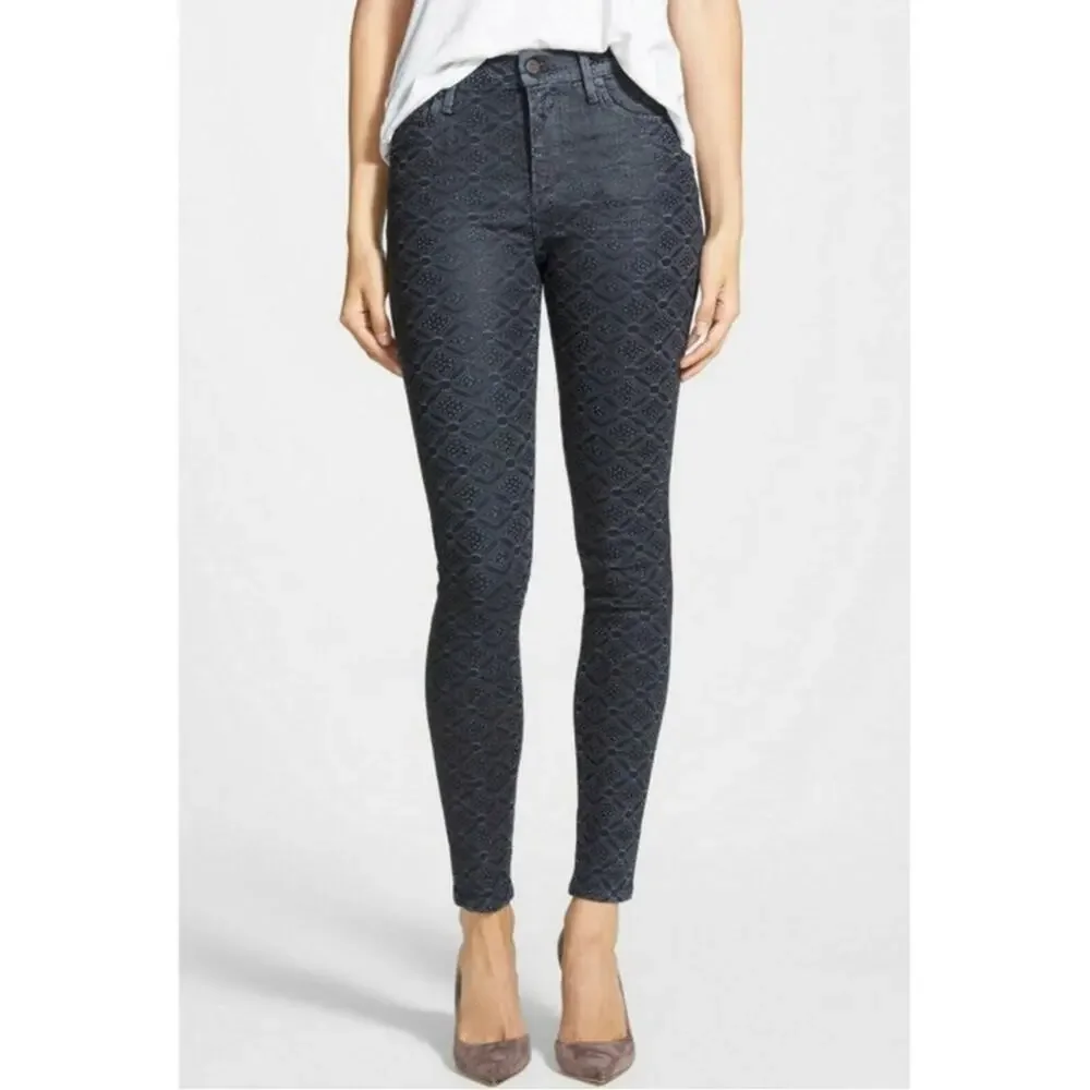 Citizens of Humanity Rocket Coated High-Rise Skinny Jeans 27 Geometric